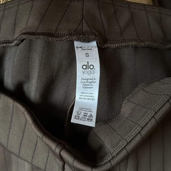 ALO High Waist Pinstripe Zip It Flare Leggings Small - Picture 5 of 8